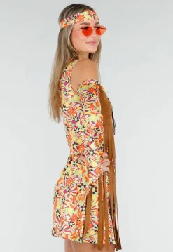 Hippie Jurk met Gilet en Hoofdband in Bloemenprint