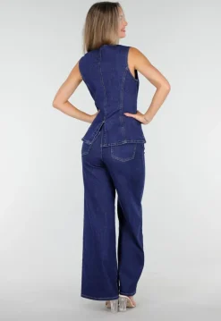 Hoge Taille Wide Leg Jeans in Blauw