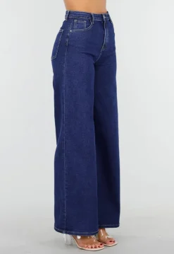 Hoge Taille Wide Leg Jeans in Blauw