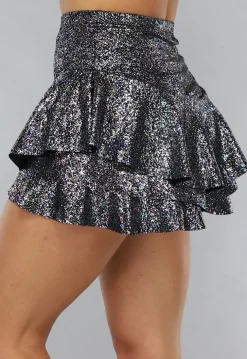Holografische Glitter Ruffle Skort