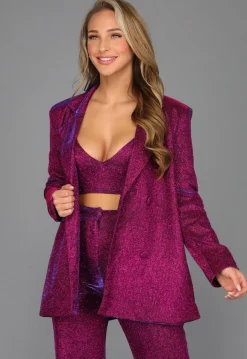 Holografische Oversized Glitter Blazer