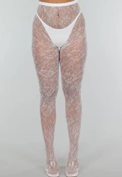 Kanten Glow in the Dark Panty met Bloemenmotief en Blauw Lichtgevend Effect
