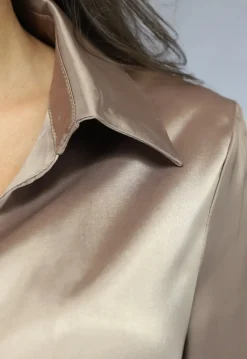 Khaki Cropped Blouse met Knoopsluiting