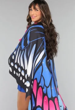 Kleurrijke Vlinder Cape in Blauw
