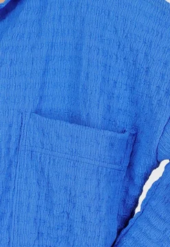 Kobalt Matching Stretch Set met Knoopsluiting en Elastische Tailleband