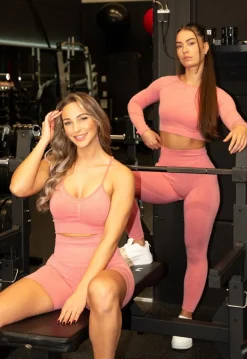Koraal Kleurige Gym Legging met Scrunch