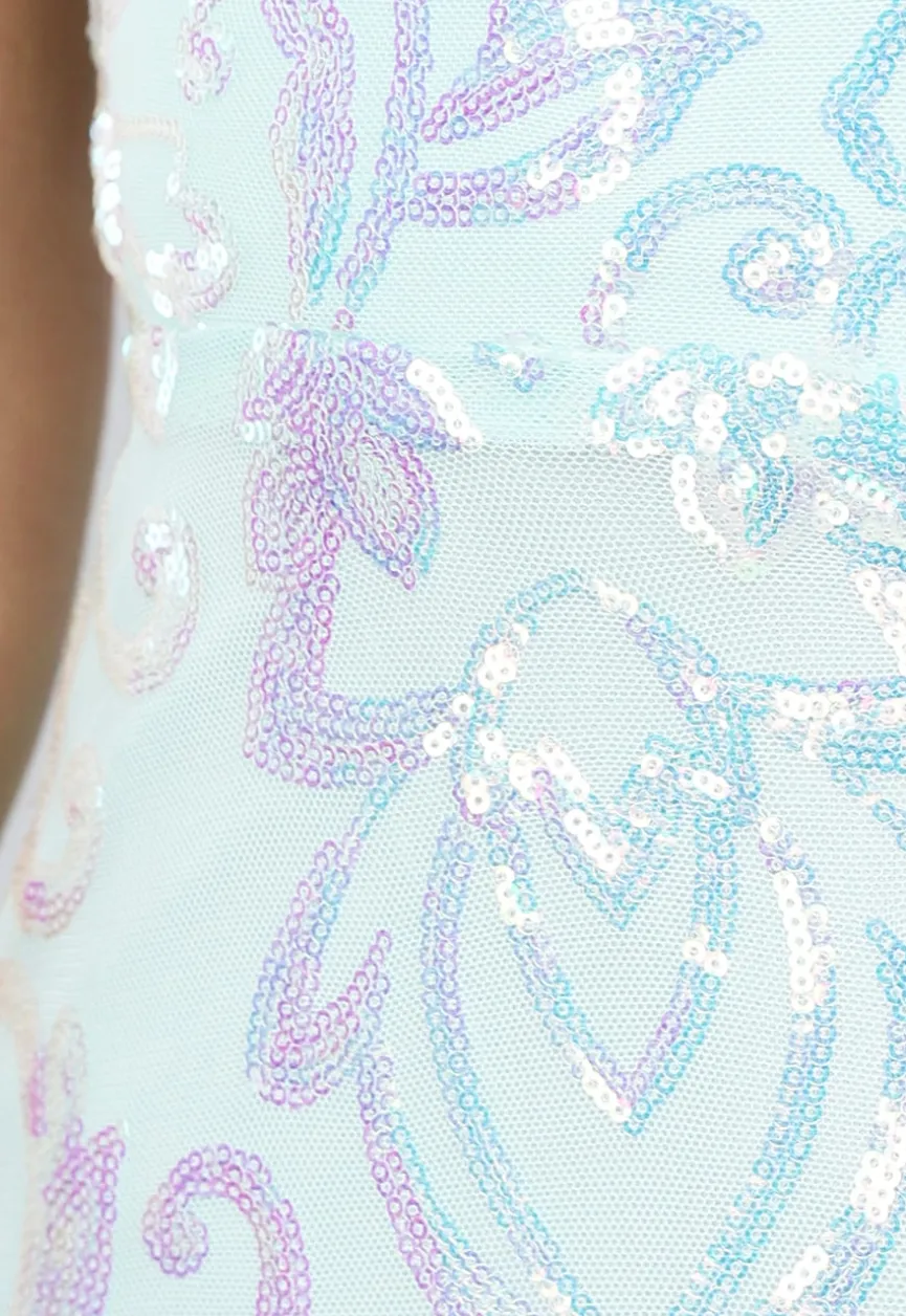Korte Mintgroene Glitter Galajurk