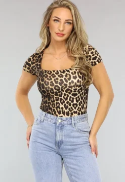 Korte Mouwen T-Shirt met Luipaard Print