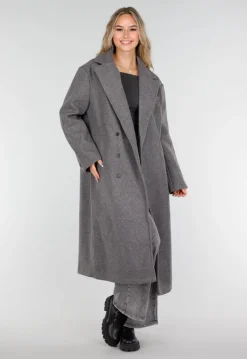 Lange Grijze Trenchcoat