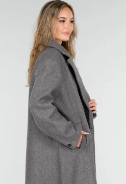 Lange Grijze Trenchcoat