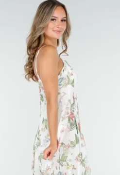 Lange Maxi Jurk met Bloemenprint en Spaghetti Bandjes