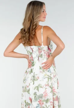 Lange Maxi Jurk met Bloemenprint en Spaghetti Bandjes