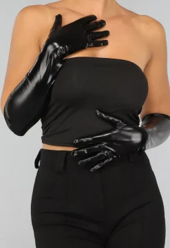Lange Wetlook Gala Handschoenen