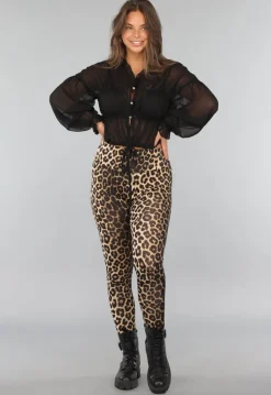 Legging met Luipaardprint en Stretch
