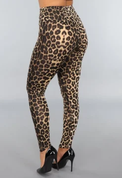 Legging met Luipaardprint en Stretch