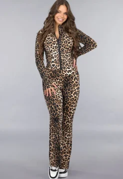 Leopard Stretch Two Piece met Vestje en Flair Broek