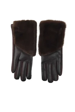 Leren Handschoenen met Faux Fur