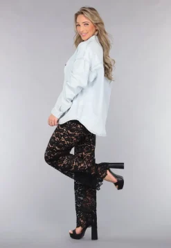 Lichtblauwe Denim Blouse met Knoopsluiting