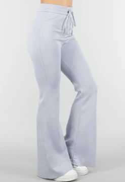 Lichtblauwe Joggingbroek met Flared Pijpen en Elastische Taille
