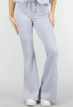 Lichtblauwe Joggingbroek met Flared Pijpen en Elastische Taille