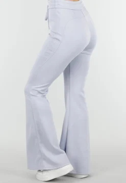 Lichtblauwe Joggingbroek met Flared Pijpen en Elastische Taille