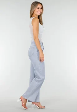 Lichtblauwe Mesh Crop Top met Rimpeldetail en Stretch