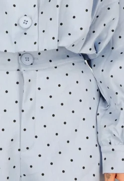 Lichtblauwe Polkadot Two Piece Set met Jack en Short