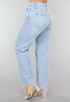 Lichtblauwe Relaxed Fit Straight Leg Jeans