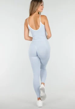 Lichtblauwe Sport Top met Stretch en Pads