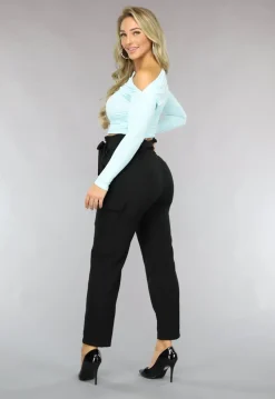 Lichtblauwe Stretch Longsleeve Top