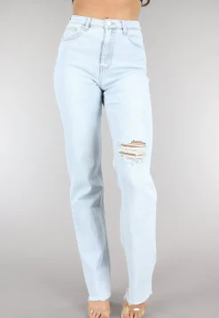 Lichtblauwe Tall Jeans met Scheuren