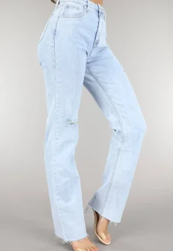 Lichtblauwe Tall Ripped High Waist Jeans