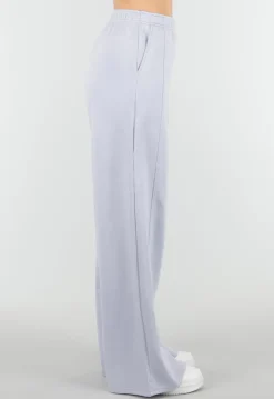 Lichtblauwe Wide Leg Joggingbroek met Elastische Taille en Stretch
