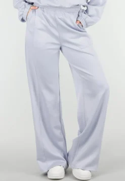 Lichtblauwe Wide Leg Joggingbroek met Elastische Taille en Stretch