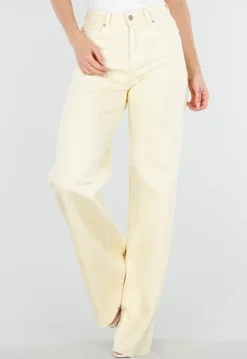 Lichtgele Wide Leg Tall Stretch Jeans van Denim