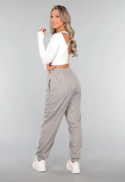 Lichtgrijze Basic Jogger