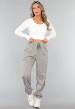 Lichtgrijze Basic Jogger