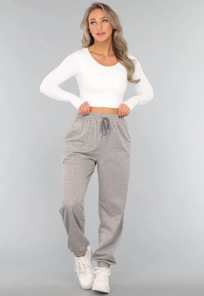 Lichtgrijze Basic Jogger