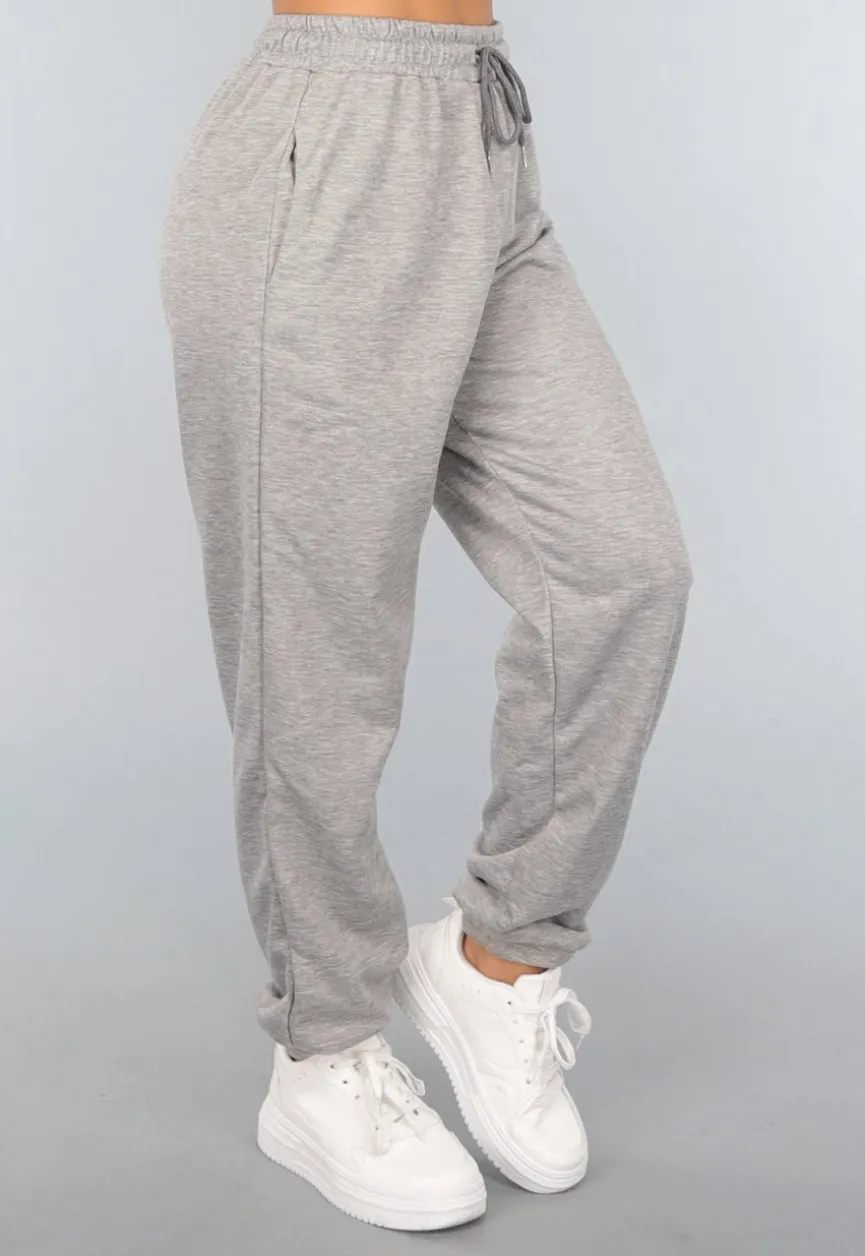 Lichtgrijze Basic Jogger
