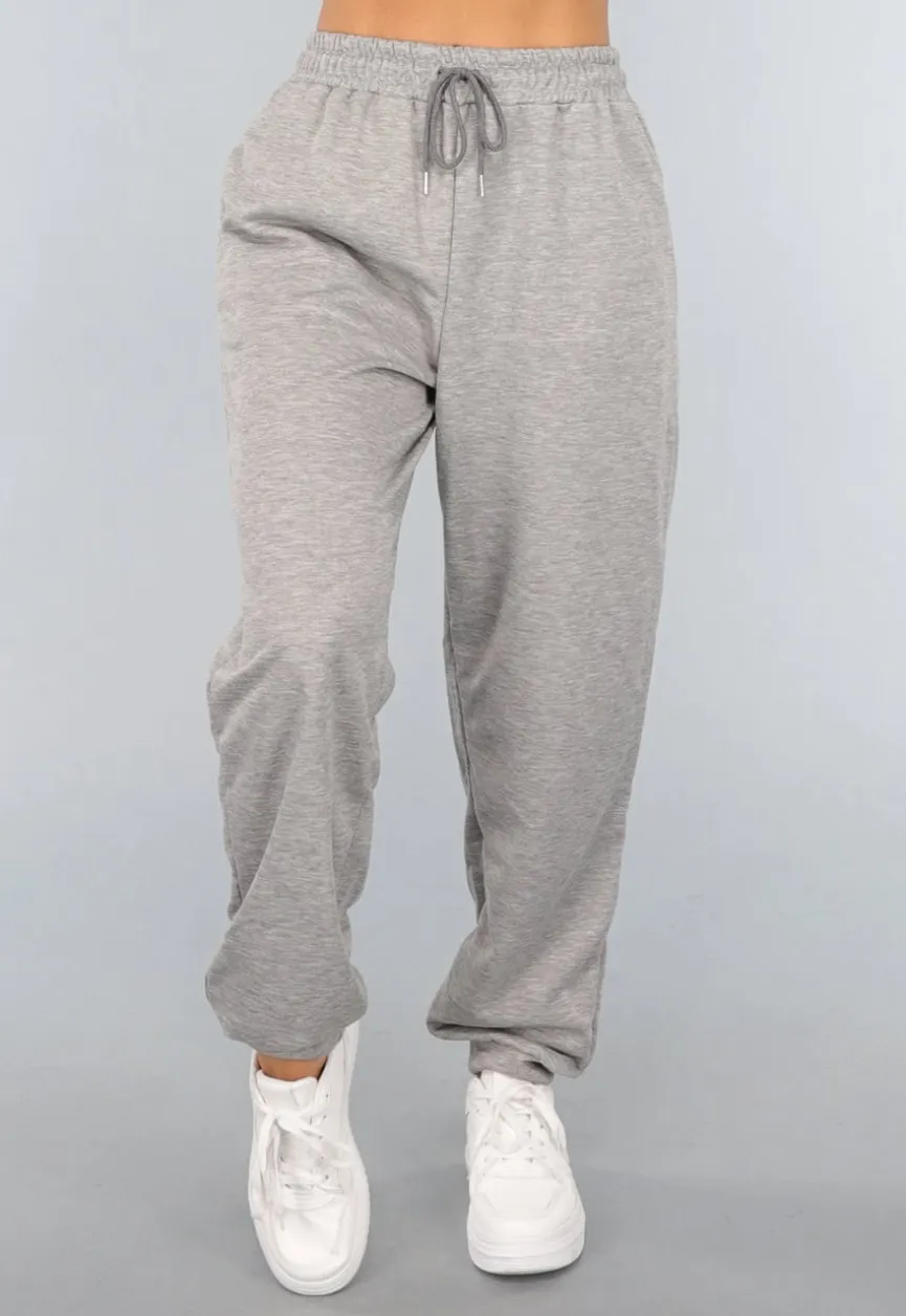 Lichtgrijze Basic Jogger