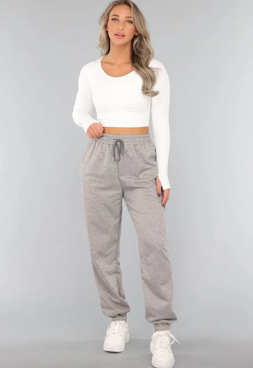 Lichtgrijze Basic Jogger