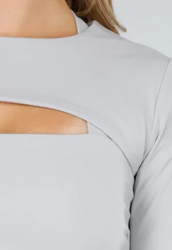 Lichtgrijze Sportieve Stretch Bolero