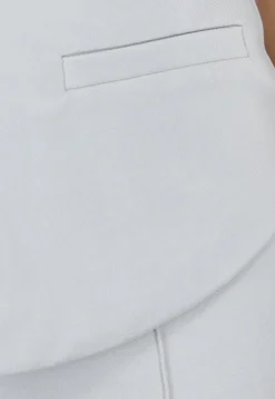 Lichtgrijze Strapless Gilet Top met Knoopsluiting