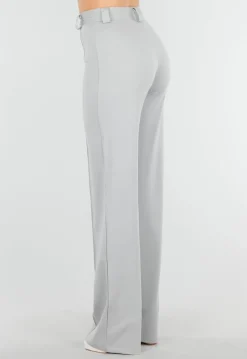 Lichtgrijze Tall Elastische Pantalon met Rechte Pijpen