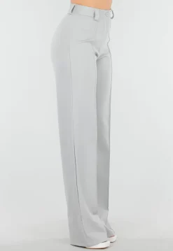 Lichtgrijze Tall Elastische Pantalon met Rechte Pijpen
