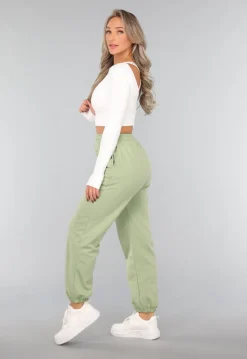 Lichtgroene Joggingbroek met Open Detail