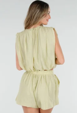 Lichtgroene Matching Set met Mouwloze Top en Broekje