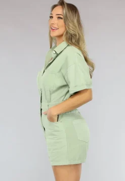 Lichtgroen Jeans Broekpakje