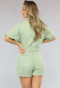 Lichtgroen Jeans Broekpakje