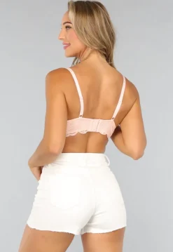 Lichtroze Kanten Bralette met Strass Steentje